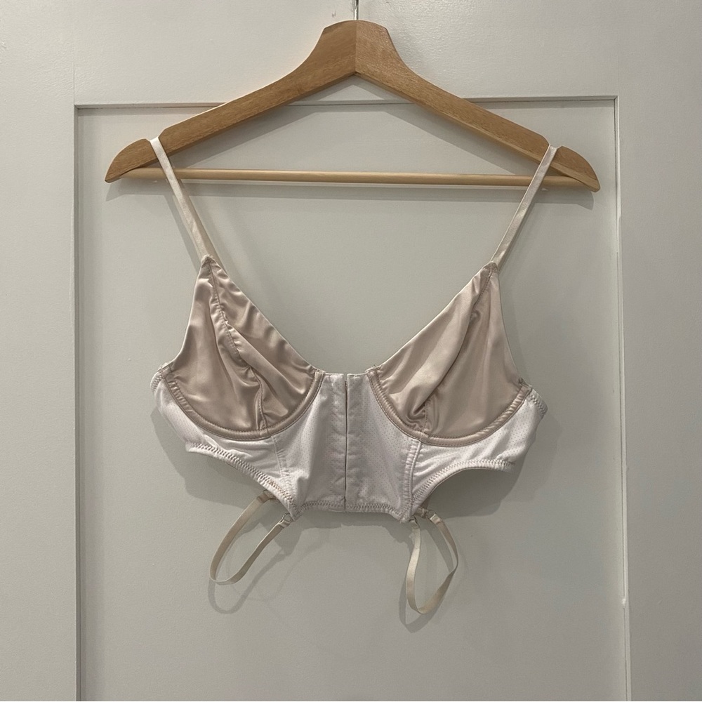 URBAN OUTFITTERS Beige Cropped Bustier Top